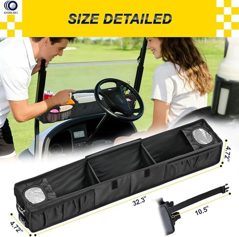 سلة تخزين أمامية لعربة الجولف، صينية تخزين عربة جولف مطورة بدون حفر مع حجرة تبريد، منظم سلة تخزين قابل للطي لـ EZGO TXT وRXV، Club Car DS & Precedent، Kandi in Kuwait