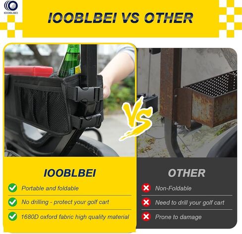 سلة تخزين أمامية لعربة الجولف، صينية تخزين عربة جولف مطورة بدون حفر مع حجرة تبريد، منظم سلة تخزين قابل للطي لـ EZGO TXT وRXV، Club Car DS & Precedent، Kandi in Kuwait