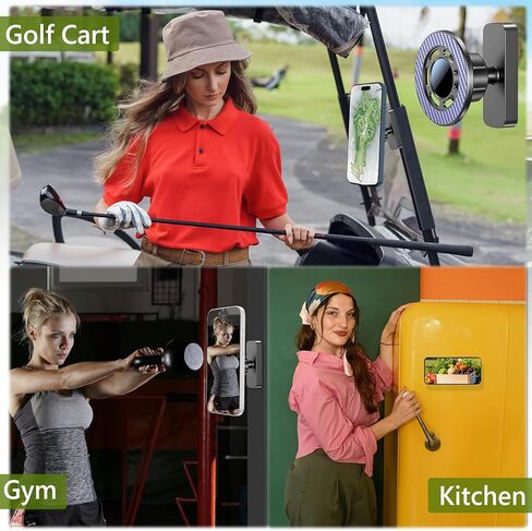 Magnetic Golf Cart Phone Holder, Golf Cart Phone Mount Compatible with MagSafe iPhone 12-17 and Android, Golf Cart Accessories Fits EZGO Club Car Yamaha Icon, Golf Gifts for Men Golfers Dad Husband in Saudi Arabia