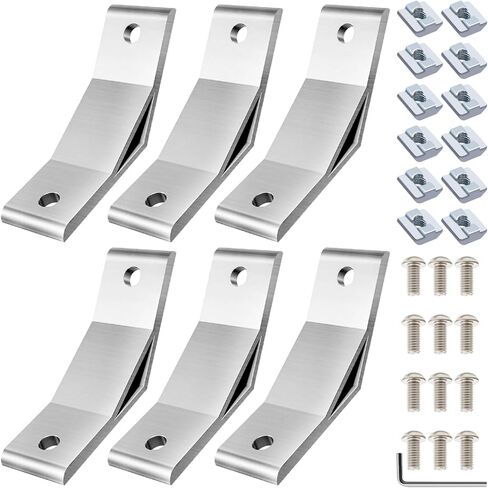 4040 45 Degree Corner Angle Bracket 4040 Extrusion Hardware Accessories T-Slot V-Slot with Screws and Nuts for 40x40 Extruded Aluminum Black 6 Pack in Saudi Arabia