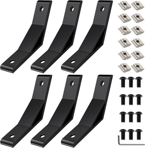 4040 45 Degree Corner Angle Bracket 4040 Extrusion Hardware Accessories T-Slot V-Slot with Screws and Nuts for 40x40 Extruded Aluminum Black 6 Pack in Saudi Arabia