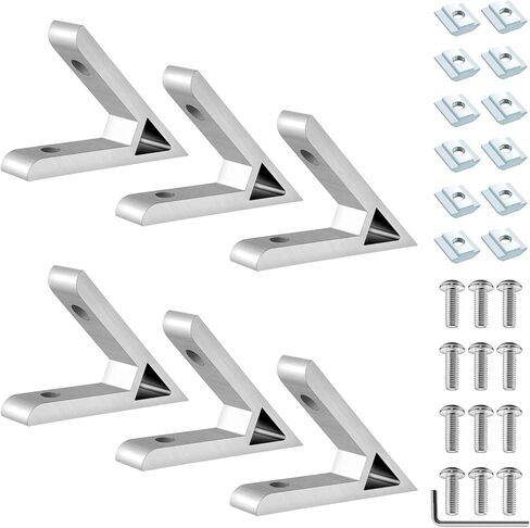 4040 45 Degree Corner Angle Bracket 4040 Extrusion Hardware Accessories T-Slot V-Slot with Screws and Nuts for 40x40 Extruded Aluminum Black 6 Pack in Saudi Arabia
