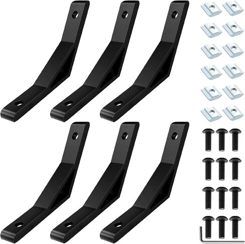 4040 45 Degree Corner Angle Bracket 4040 Extrusion Hardware Accessories T-Slot V-Slot with Screws and Nuts for 40x40 Extruded Aluminum Black 6 Pack in Saudi Arabia