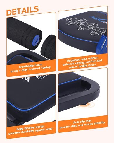 Ab Machine, Core & Sit Up Exercise Equipment for Home Gym, Ab Workout Equipment for Stomach Workout, Resistance Bands, 4 Resistance Levels, Adjustable, Automatic Rebound, Ab Trainer Machine in Saudi Arabia