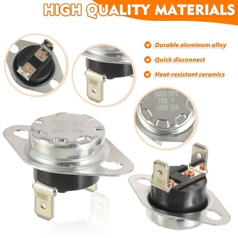 31091 Limit Switch Compatible with Atwood/Hydro Flame/Dometic RV Furnace, High Temperature Limit Switch 190℉(Pack of 2) in Saudi Arabia