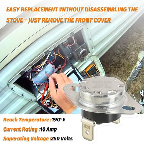 31091 Limit Switch Compatible with Atwood/Hydro Flame/Dometic RV Furnace, High Temperature Limit Switch 190℉(Pack of 2) in Saudi Arabia