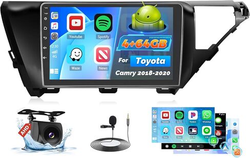 Car Radio for Toyota Camry 2018 2019 2020, Android 15 Car Stereo Wireless Carplay, Roinvou 10.1 inch Touch Screen for Camry Bluetooth Radio Android Auto WiFi GPS 2G RAM 64G ROM in Saudi Arabia