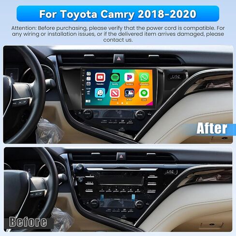 Car Radio for Toyota Camry 2018 2019 2020, Android 15 Car Stereo Wireless Carplay, Roinvou 10.1 inch Touch Screen for Camry Bluetooth Radio Android Auto WiFi GPS 2G RAM 64G ROM in Saudi Arabia