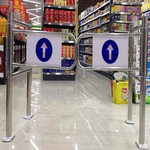 Universal Metal Swing Gate - Automatic Closing Door for Supermarkets & Warehouses - 90° Open Stainless Steel Safety Entrance Gate (150x100cm) in Saudi Arabia
