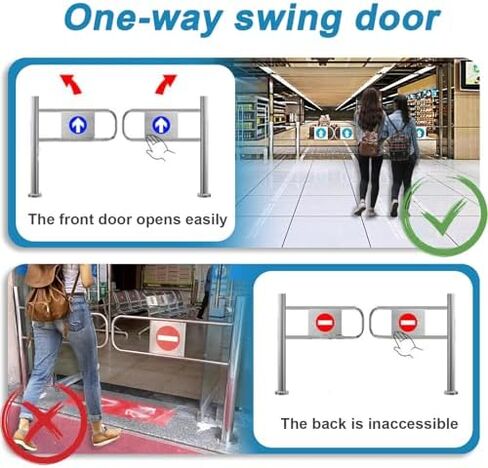 Width One-Way Door,Automatic Closing Way Door,Durable Safety Closure Device,Design of High-Traffic Areas,for Factory Library Supermarket Entrance Right100*100cm in Saudi Arabia