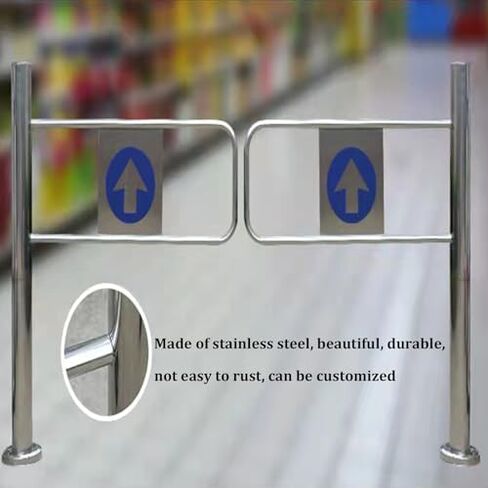 Universal Metal Swing Gate - Automatic Closing Door for Supermarkets & Warehouses - 90° Open Stainless Steel Safety Entrance Gate (150x100cm) in Saudi Arabia