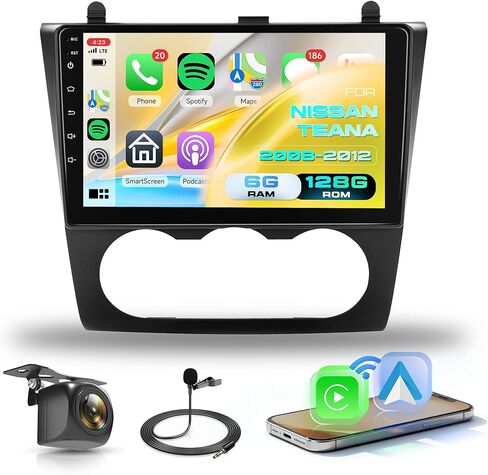 4G+64G CAR Radio for Nissan Altima 2008 2009 2010 2011 2012 مع Carplay Android Auto ، 9 بوصة شاشة أندرويد سيارة ستيريو مع GPS Navi WiFi SWC Bluetooth FM RDS EQ كاميرا احتياطية in Kuwait