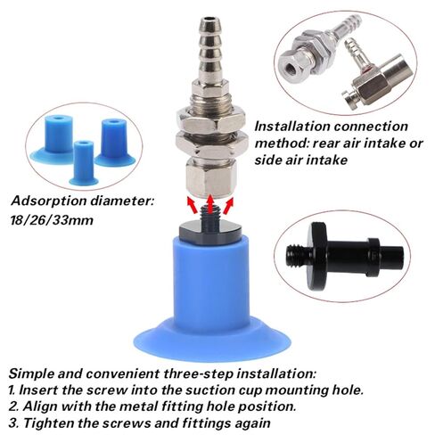 WEA01 WEN01 Open Bag Suction Cup, D18/D26/D33 Metal Nozzle for Powder and Granule Bag Packaging(WEN02-d18) in Saudi Arabia