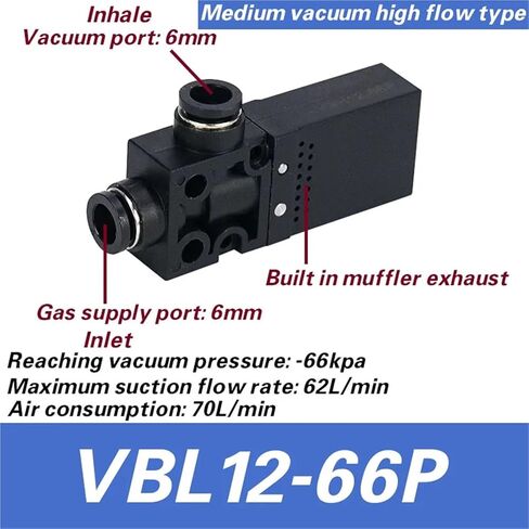 VBE VBH VBL Series Vacuum Generator, 05-44P to 12-66P with Built-in Muffler for Pneumatic Suction Systems(VBL12-66P) in Saudi Arabia