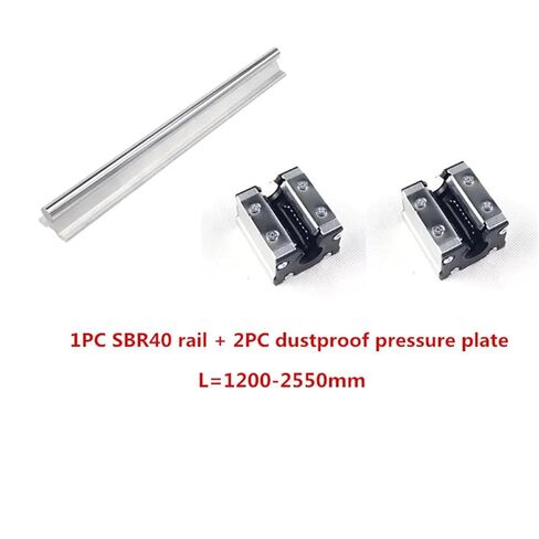 معيار الصندوق المفتوح نوع الدليل الخطي SBR40 L = 1200-2550 مم 1 قطعة السكك الحديدية + 1 من شريط التمرير (2550 مم) in Kuwait
