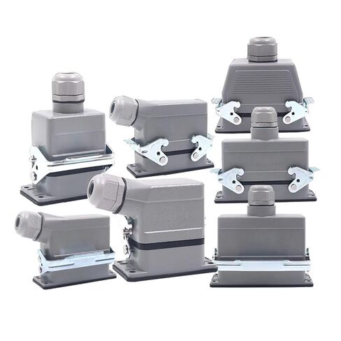 Rectangular Heavy Duty Connectors HDC HE 4 6 8 10 16 20 24 32 48 Core Pin 16A Aviation Top Side Line 1Pcs(48core top line) in Saudi Arabia