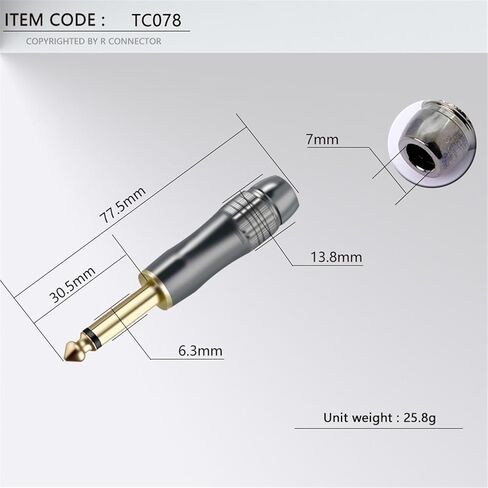 10PCS 6.35MM Audio and Video Plug Connector 6.3MM Mono Color Plug Microphone Jack in Kuwait