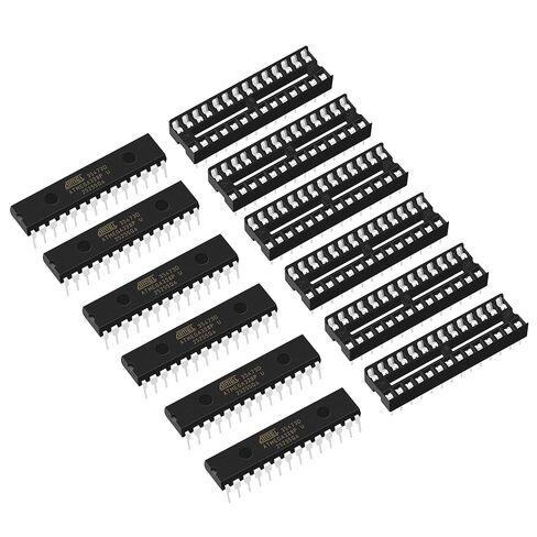 6 أزواج (ATMEGA328P-PU + مقابس IC) متحكم صغير 8 بت ATMEGA328P DIP-28 in Kuwait