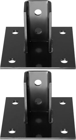 Skelang Post Base, 4 Holes Square Post Bracket, Strut Base Mount for 1-5/8" Single Strut Channel, Black, Pack of 2 in Saudi Arabia