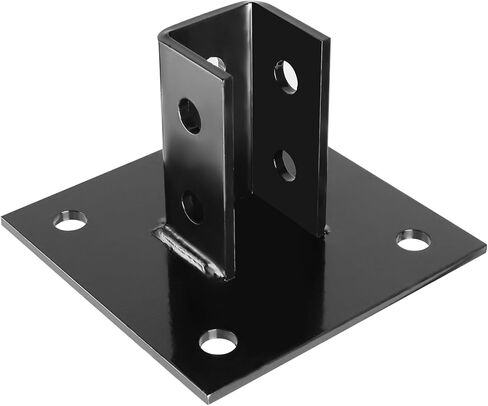 Skelang Post Base, 4 Holes Square Post Bracket, Strut Base Mount for 1-5/8" Single Strut Channel, Black, Pack of 2 in Saudi Arabia