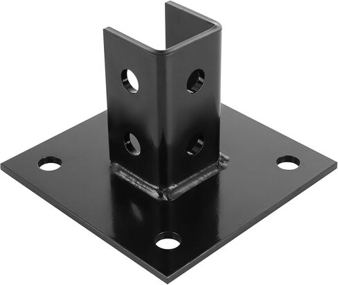 Skelang Post Base, 4 Holes Square Post Bracket, Strut Base Mount for 1-5/8" Single Strut Channel, Black, Pack of 2 in Saudi Arabia