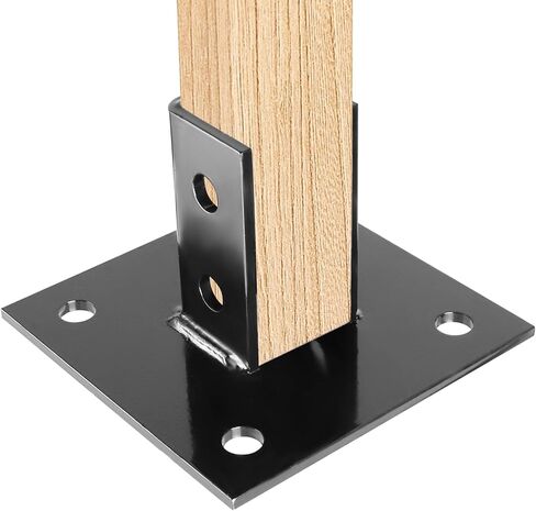 Skelang Post Base, 4 Holes Square Post Bracket, Strut Base Mount for 1-5/8" Single Strut Channel, Black, Pack of 2 in Saudi Arabia