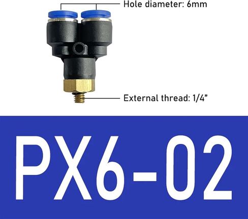 1PCS Pneumatic Air Connector Fitting PX 4mm 6mm 8/10mm Thread M5 1/8 "1/4" 3/8 "1/2" BSPT Plastic Hose Fittings Y-Shaped Tee(PX6-02) in Kuwait
