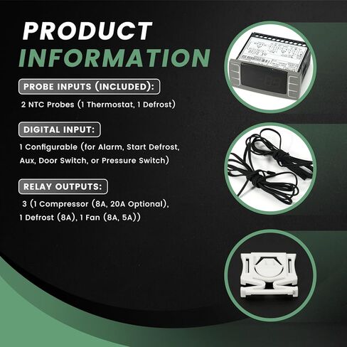 لجهاز التحكم في درجة الحرارة Dixell XR06CX-4N1F1 يناسب الثلاجات/الفريزر التجارية 120 فولت 50-60 هرتز # استبدال لجهاز التحكم في درجة الحرارة القابل للبرمجة Dixell مع مسبار استشعار درجة الحرارة in Kuwait