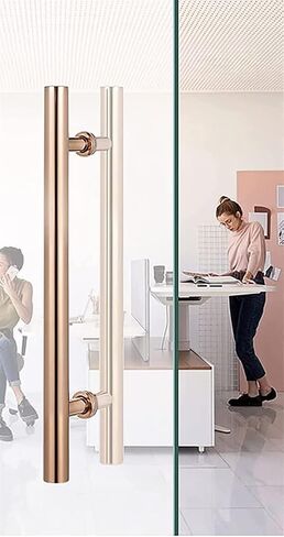 Heavy Duty Stainless Steel Sliding Barn Door Handle – H-Shape Push Pull Bar for Glass, Wood, Front, Bathroom, Commercial Doors(100cm/39.4in) in Kuwait