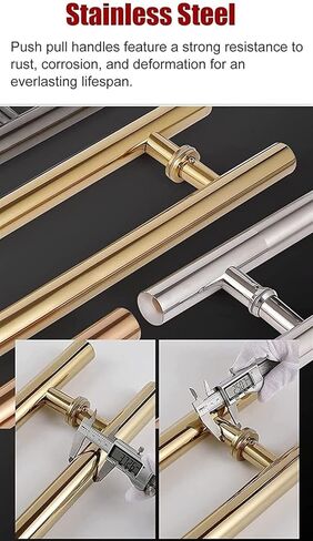 Heavy Duty Stainless Steel Sliding Barn Door Handle – H-Shape Push Pull Bar for Glass, Wood, Front, Bathroom, Commercial Doors(100cm/39.4in) in Kuwait