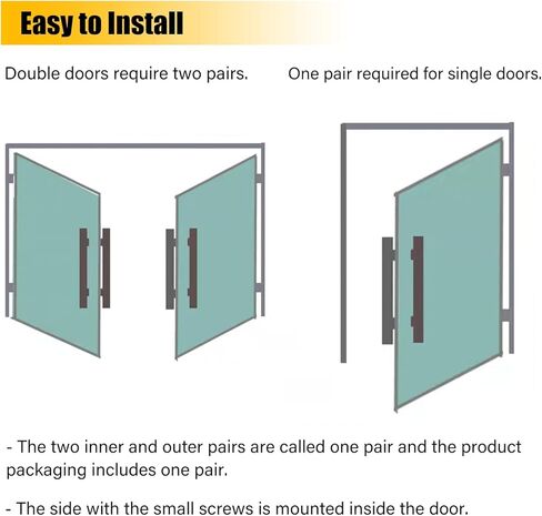 Door Handle Sliding Barn Door Handle Barn Door Push Pull Handle, Aluminum Heavy Duty Glass Door Handles, Commercial Entrance Entry Front Door Pulls for Office, Garage in Saudi Arabia