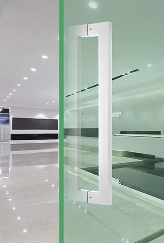 Heavy-Duty Commercial Grade Push Pull Door Handle, White Finish, Barn Door Pull Handle for Glass, Wood, Aluminum Doors(1000 * 962mm) in Kuwait