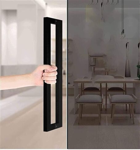 Heavy-Duty Commercial Grade Push Pull Door Handle, White Finish, Barn Door Pull Handle for Glass, Wood, Aluminum Doors(1000 * 962mm) in Kuwait