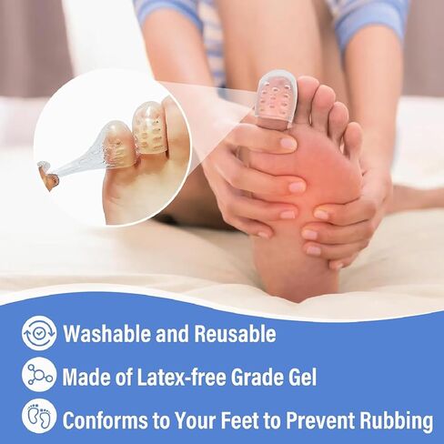 30Pcs Silicone Toe Protectors, Gel Anti-Friction Toe Protector Breathable Toe Caps Guards for Women, Soft Little Toe Covers Silicone Toe Sleeves for Corns, Blisters and Pain Relief in Kuwait