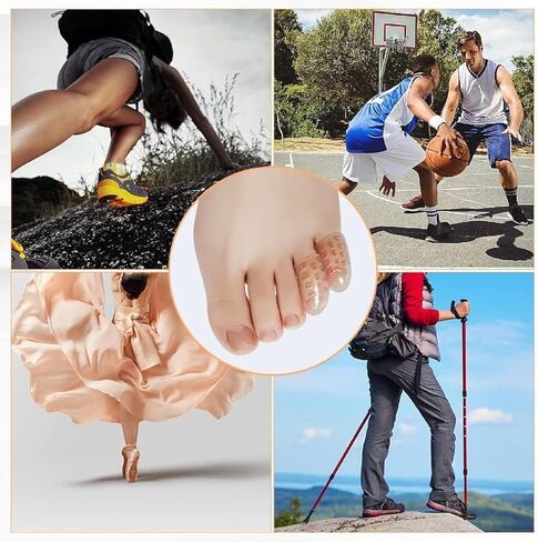 30Pcs Silicone Toe Protectors, Gel Anti-Friction Toe Protector Breathable Toe Caps Guards for Women, Soft Little Toe Covers Silicone Toe Sleeves for Corns, Blisters and Pain Relief in Kuwait