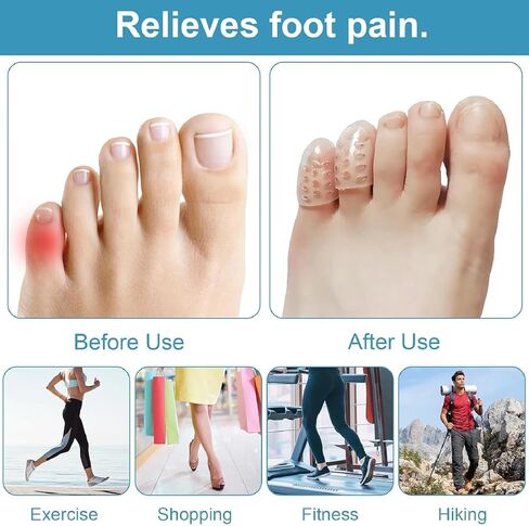 30Pcs Silicone Toe Protectors, Gel Anti-Friction Toe Protector Breathable Toe Caps Guards for Women, Soft Little Toe Covers Silicone Toe Sleeves for Corns, Blisters and Pain Relief in Kuwait