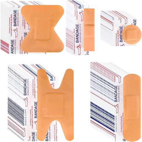 200 PCS Adhesive Small Bandaids Variety Pack Bandaids Various Sizes Bulk PE Waterproof Flexible Adhesive Bandages for First Aid and Wound Care in Kuwait