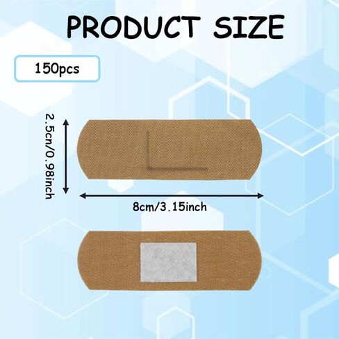 150pcs 1" x 3" Sterile Bandage Bulk Fabric Adhesive Flexible Bandages Breathable for First Aid Skin Wound Protection Care in Saudi Arabia