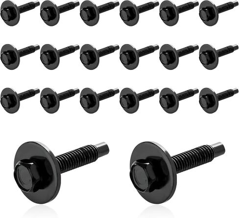 20 PCS M6-1.0 X 25MM Hex Head Bolts, Metric Hex Head Fastener Car Body Bolt w/Dog Point, Multipurpose Bolts Washers for Bumper Fender Splash Shield Under Cover Hood in Saudi Arabia