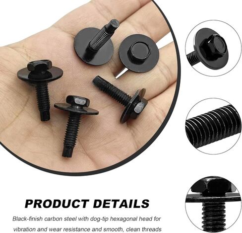 20 PCS M6-1.0 X 25MM Hex Head Bolts, Metric Hex Head Fastener Car Body Bolt w/Dog Point, Multipurpose Bolts Washers for Bumper Fender Splash Shield Under Cover Hood in Saudi Arabia