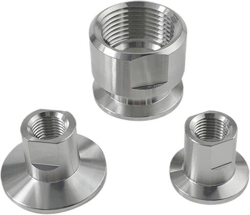 1 قطعة KF16 KF25 KF40 فراغ شفة إلى 1/4 "1/2" 1 "NPT أنثى الموضوع شفة من الفولاذ المقاوم للصدأ وصلة أنابيب (KF25,1") in Kuwait