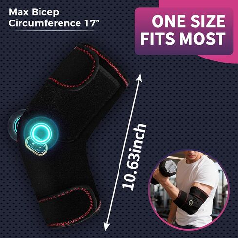 Heated Arm Massager Elbow Brace for Tendonitis Tennis Elbow Pain Relief, Portable Heating Pad Sleeve with Massage and Compression Support for Cubital Tunnel Ulnar Nerve in Saudi Arabia