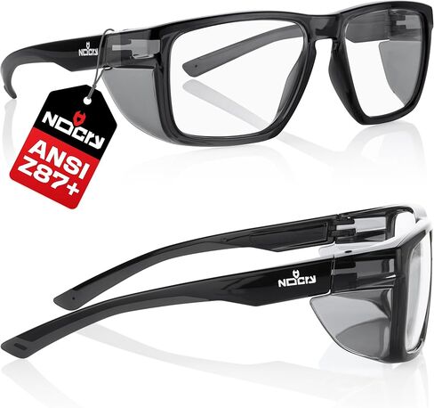 NoCry ANSI Z87.1 نظارات أمان شفافة مع دروع جانبية - نظارات متينة مضادة للضباب ومقاومة للخدش لحماية العين أو الرجال والنساء - نظارات واقية مصنفة من ANSI Z87 مع حماية من الأشعة فوق البنفسجية بنسبة 100% للعمل in Kuwait