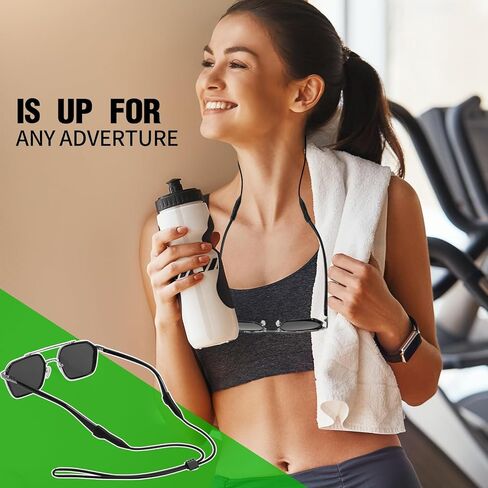حزام النظارات MOLDERP - مثبت النظارات، حامل مضاد للانزلاق للنظارات، حزام النظارات الرياضية للرجال والنساء والأطفال، لونين in Kuwait