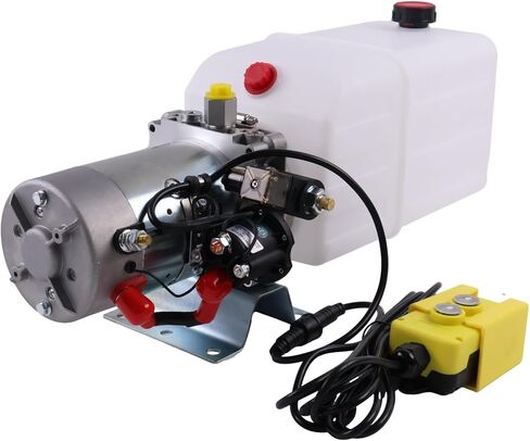 Solarhome 12V DC Single Acting Hydraulic Power Unit 8 Quart Platic Tank 1.6KW 2600PSI SAE 8 Ports with Remote Control Compatible with Dump Trailer and Car Lifting in Saudi Arabia