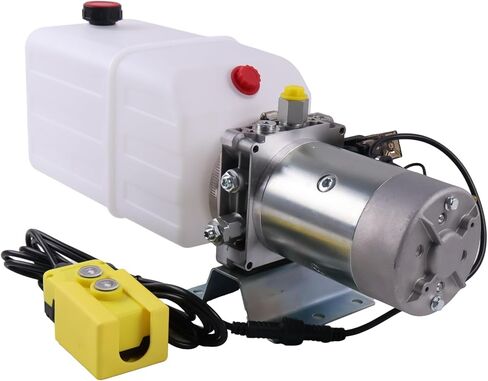 Solarhome 12V DC Single Acting Hydraulic Power Unit 8 Quart Platic Tank 1.6KW 2600PSI SAE 8 Ports with Remote Control Compatible with Dump Trailer and Car Lifting in Saudi Arabia