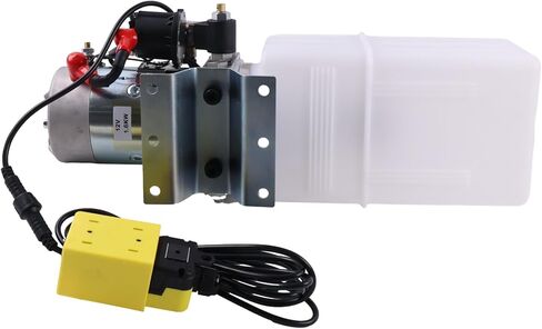 Solarhome 12V DC Single Acting Hydraulic Power Unit 8 Quart Platic Tank 1.6KW 2600PSI SAE 8 Ports with Remote Control Compatible with Dump Trailer and Car Lifting in Saudi Arabia