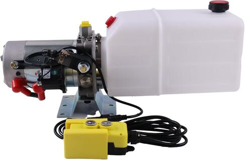 Solarhome 12V DC Single Acting Hydraulic Power Unit 8 Quart Platic Tank 1.6KW 2600PSI SAE 8 Ports with Remote Control Compatible with Dump Trailer and Car Lifting in Saudi Arabia