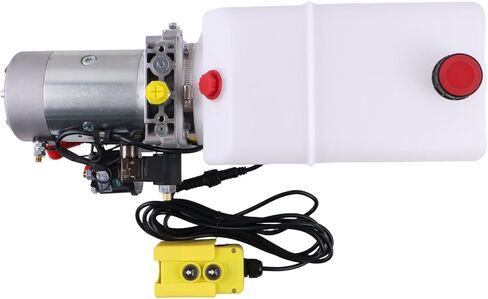 Solarhome 12V DC Single Acting Hydraulic Power Unit 8 Quart Platic Tank 1.6KW 2600PSI SAE 8 Ports with Remote Control Compatible with Dump Trailer and Car Lifting in Saudi Arabia