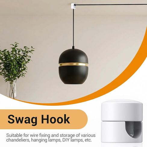 4pcs Swag Hooks for Ceiling Lights, White Pendant Light Hanging Hooks, Modern Ceiling Hook for Electrical Cord, DIY Lamp Hanging Chandelier Fixture Hardware for Pendant Light in Saudi Arabia